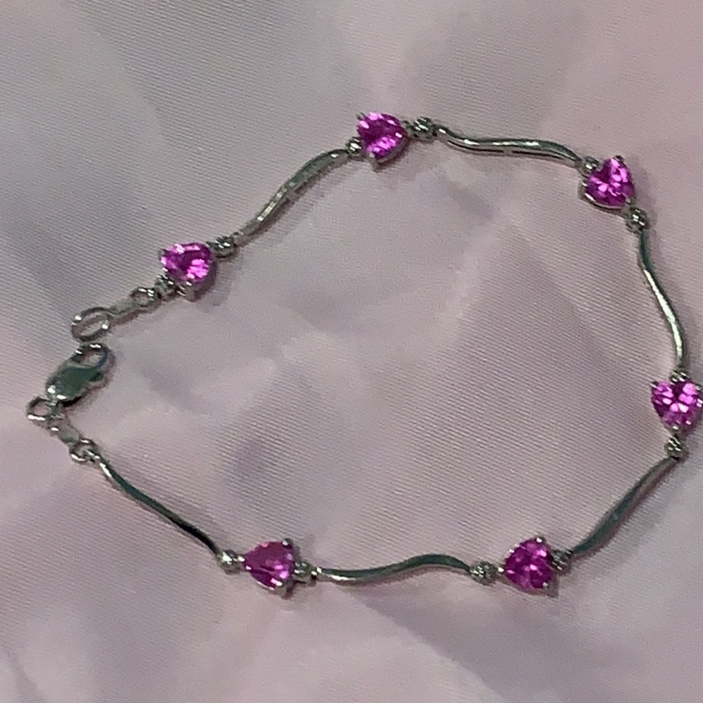 STERLING & GEM STYLE NEW ACCENT BRACELET TW=4.6g - Picture 2 of 7